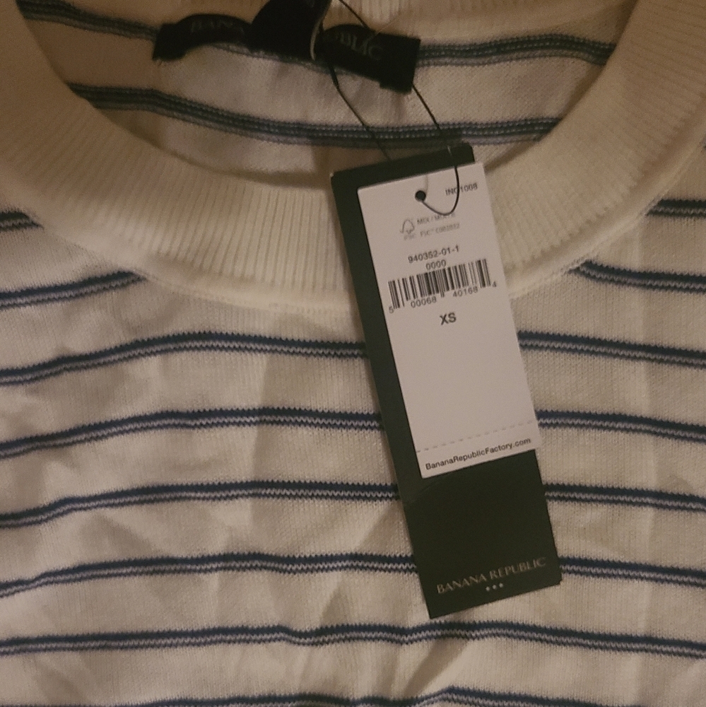 XS NEW W TAGS BANANA REPUBLIC SWEATER JERSEY STRIPED - Picture 2 of 6
